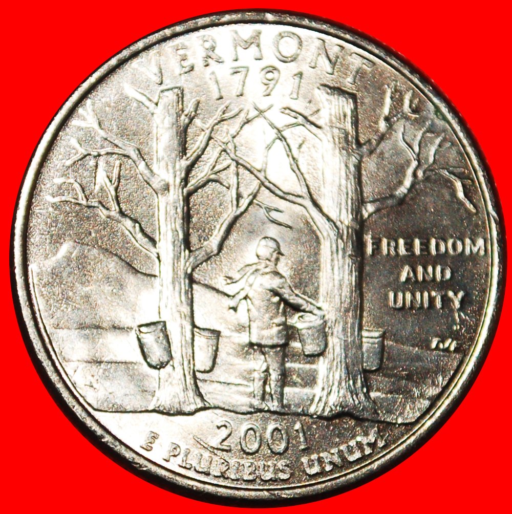 * AHORNBÄUME 1791: USA ★ 1/4 DOLLAR 2001D! WASHINGTON (1789-1797) STG STEMPELGLANZ ★OHNE VORBEHALT!