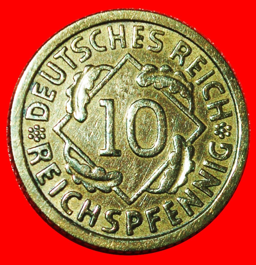  * DRITTES REICH (1933-1945): DEUTSCHLAND★10 REICHSPFENNIG 1933G UNGEWÖHNLICH! BADEN! OHNE VORBEHALT!   