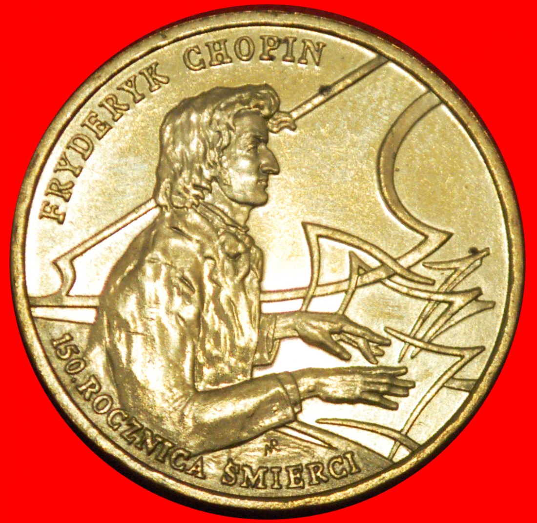 * MUSICIAN OF RUSSIA 1810-1849 RARE: POLAND ★ 2 ZLOTY 1999 NORDIC GOLD UNC★LOW START ★ NO RESERVE!