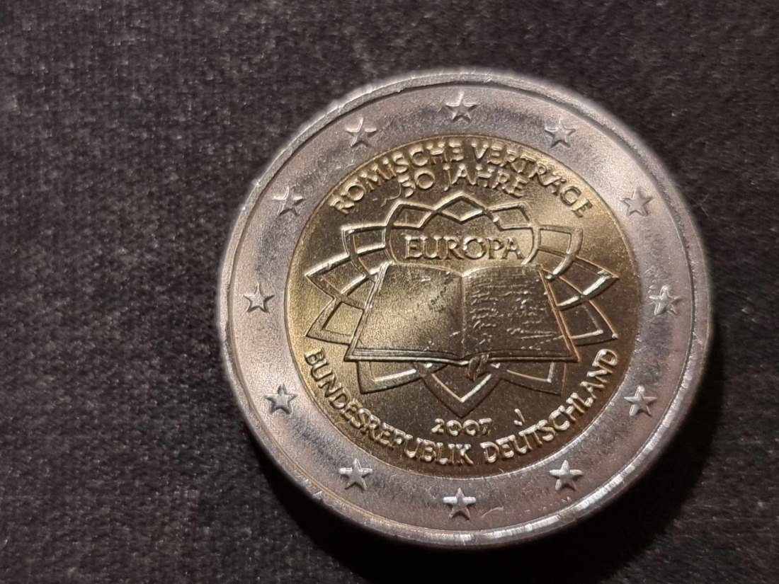  Deutschland 2 Euro 2007 - Römischer Staatsvertrag J STG   