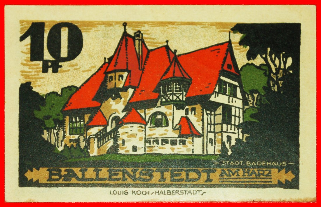 *ANHALT:GERMANY BALLENSTEDT★10 PFENNIGS 1921! TO BE PUBLISHED! HALBERSCHTADT★LOW START ★ NO RESERVE!