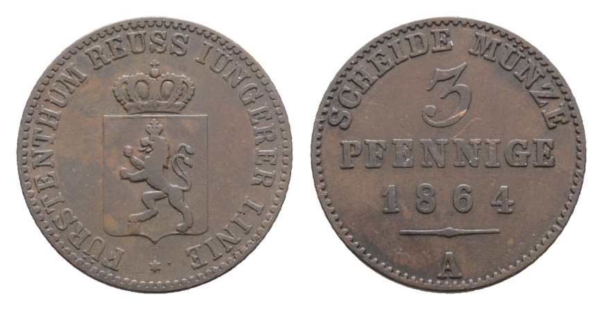  Reuß; Kleinmünze 1864   
