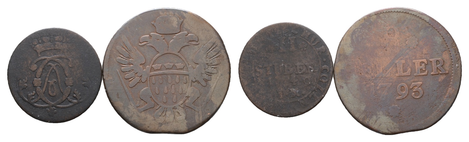  Köln; 2 Kleinmünzen 1749/1793   