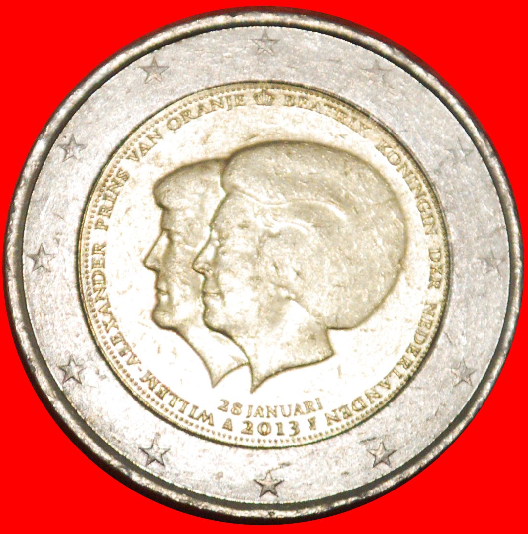* BEATRIX (1980-2013): NETHERLANDS★ 2 EURO 28 JANUARY 2013! NON-PHALLIC TYPE★LOW START ★ NO RESERVE!