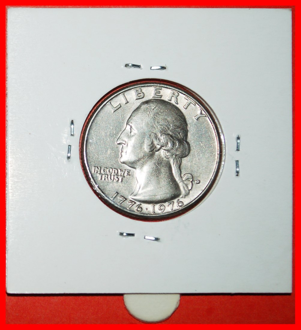  * DRUMMER BOY: USA★1/4 DOLLAR 1776-1976D! WASHINGTON (1789-1797) UNC! HOLDER★LOW START ★ NO RESERVE!   