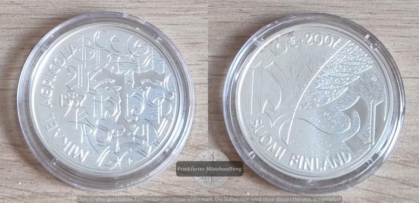  Finnland 10€ 2007 450. Jahrestag - Tod von Mikael Agricola FM-Frankfurt Feinsilber: 25,35g PP   