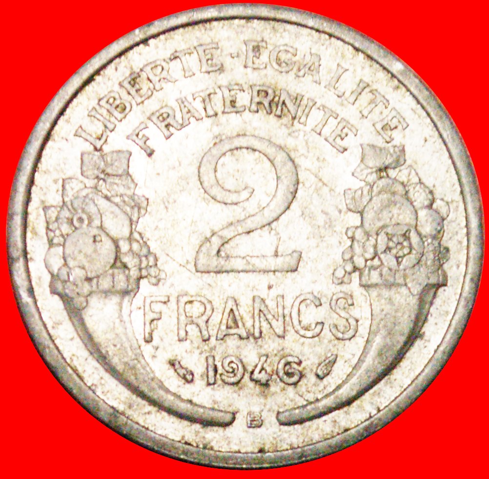 * FÜLLHÖRNER (1941-1959): FRANKREICH ★ 2 FRANCS 1946B! ★OHNE VORBEHALT!