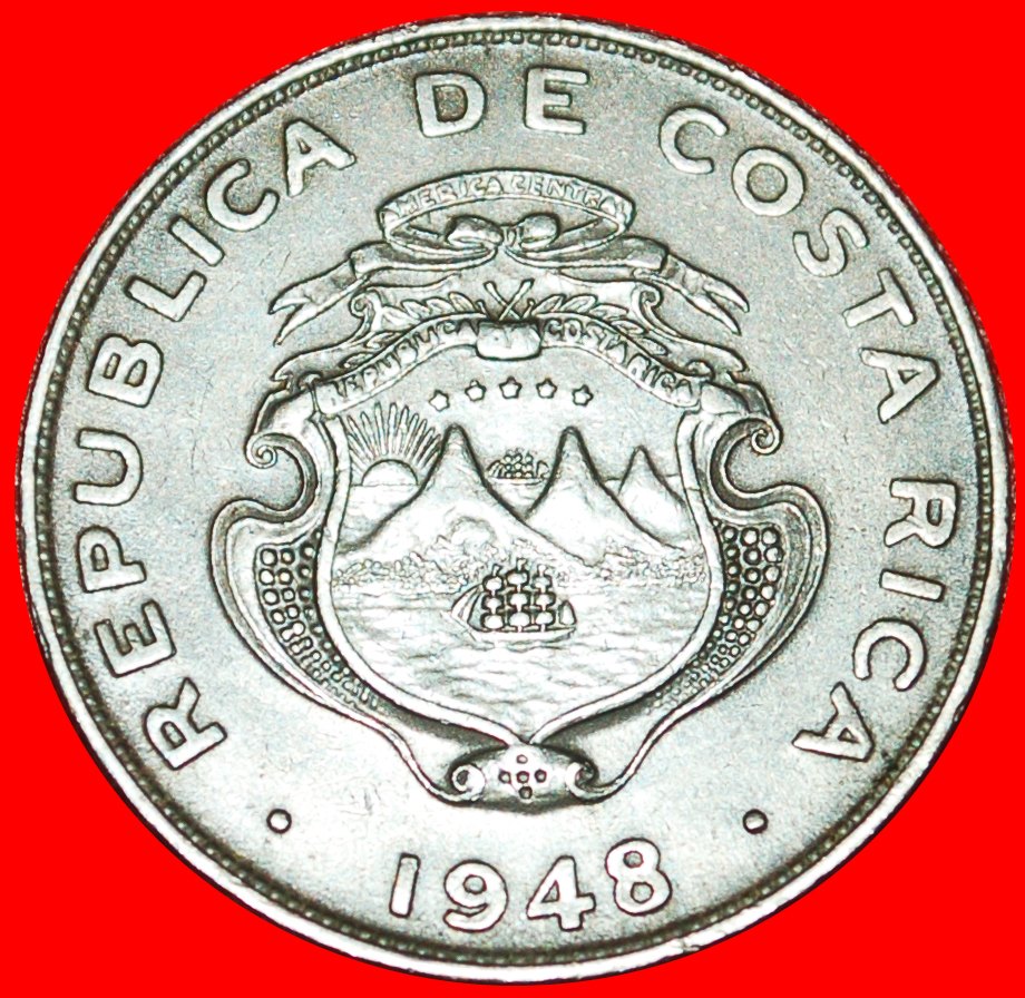  * GREAT BRITAIN 5 STARS AND SHIPS (1937-1948): COSTA RICA ★ 25 CENTIMOS 1948★LOW START ★ NO RESERVE!   