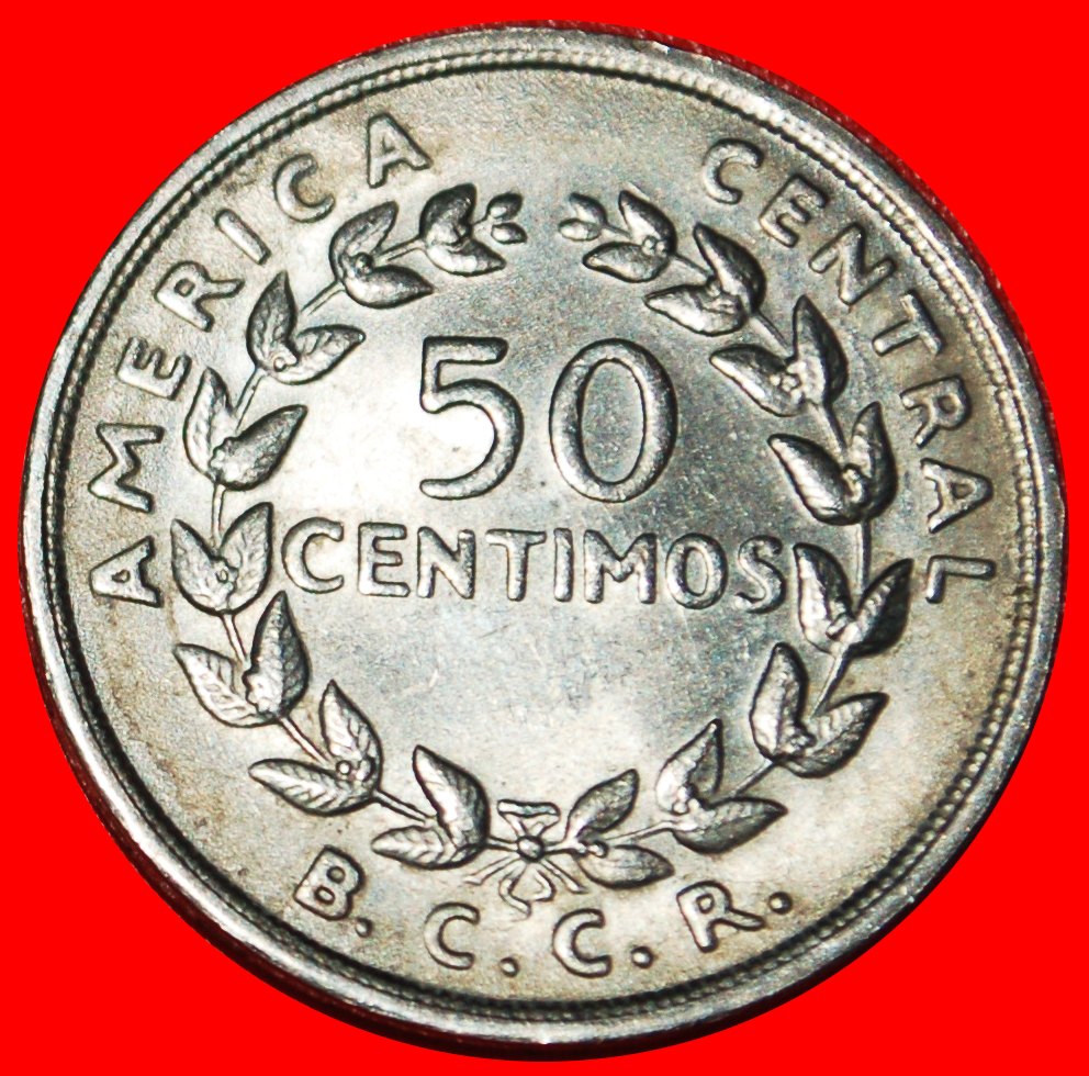 * USA 7 STARS AND SHIPS (1965-1978): COSTA RICA★50 CENTIMOS 1968 MINT LUSTRE★LOW START ★ NO RESERVE!