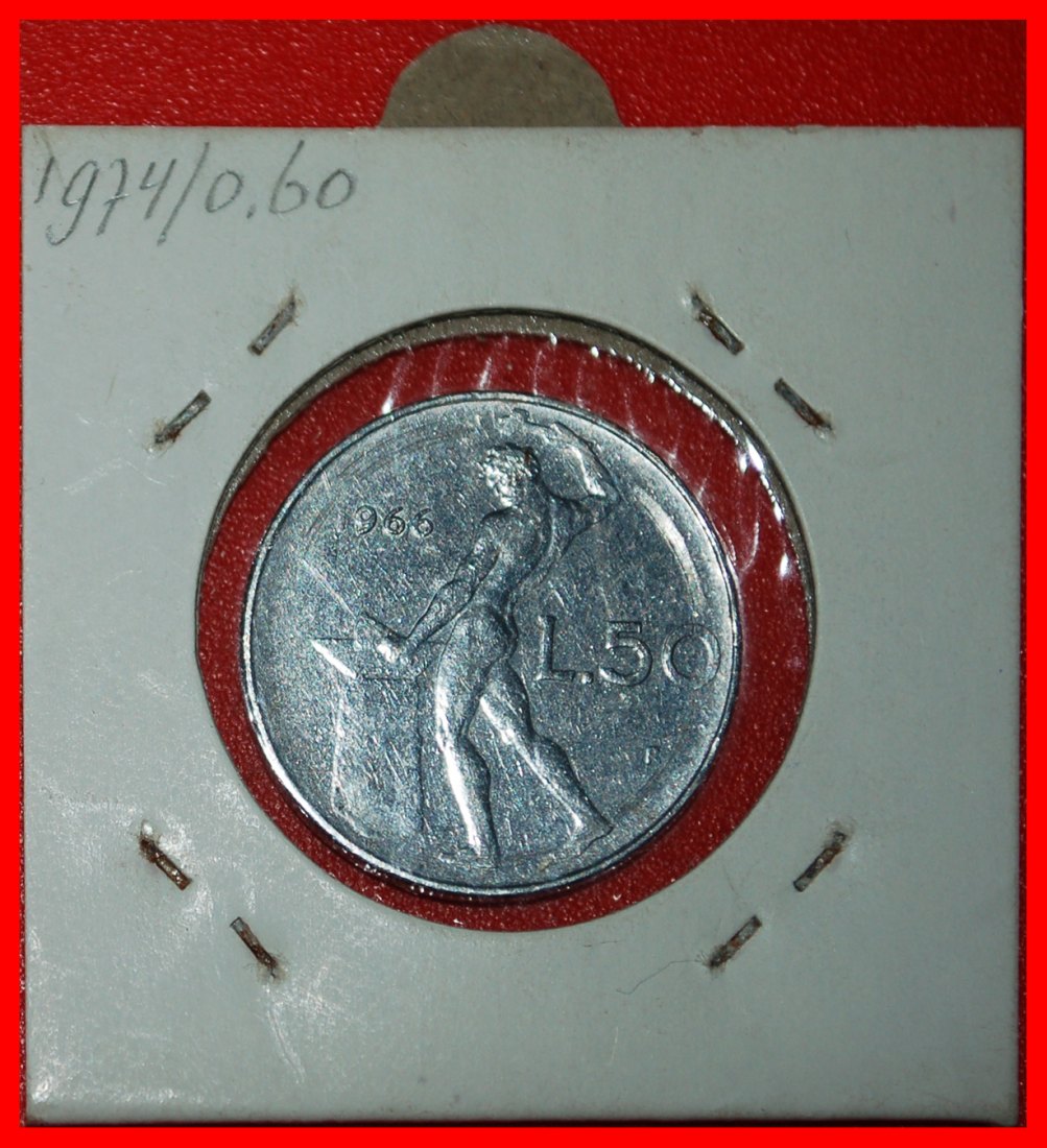 * NUDE VULCAN (1954-1989): ITALY ★ 50 LIRAS 1966R! IN HOLDER! ★LOW START ★ NO RESERVE!