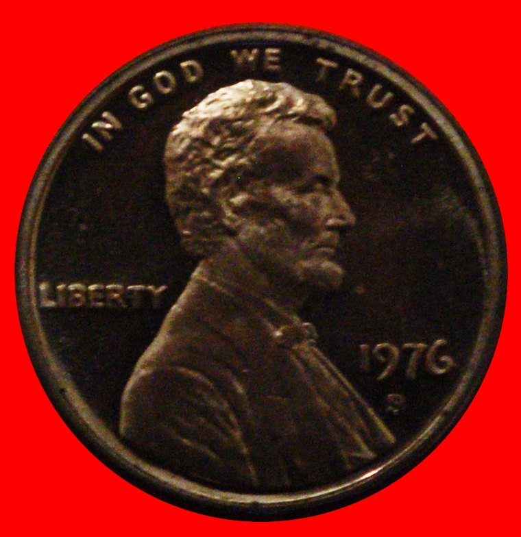  * MEMORIAL (1959-1982): USA ★ 1 CENT 1976S! LINCOLN (1809-1865) PROOF!★LOW START ★ NO RESERVE!   