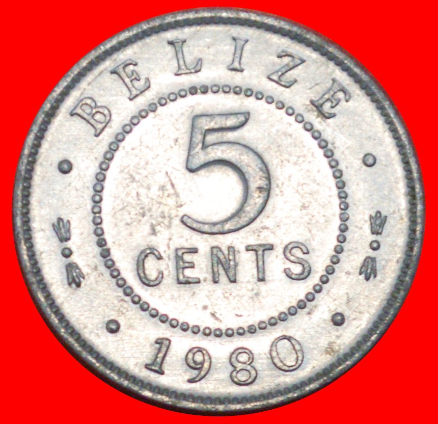 *GREAT BRITAN (1976-2022):BELIZE★5 CENTS 1980 ELIZABETH II 1953-2022 COLONIAL★LOW START★ NO RESERVE!