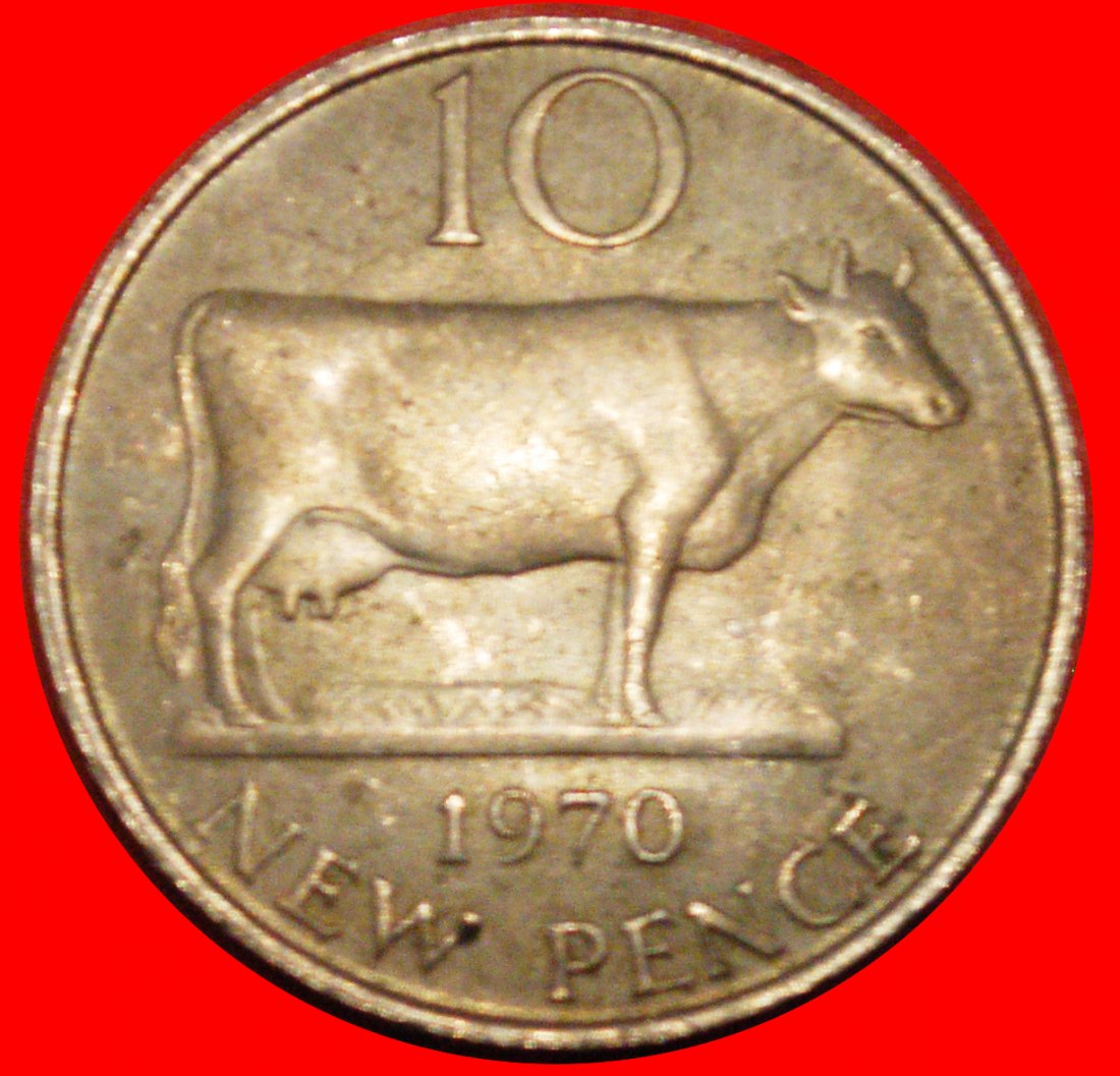 * GROSSBRITANNIEN (1968-1971): GUERNSEY★10 NEUE PENCE 1970! ELISABETH II. 1953-2022 ★OHNE VORBEHALT!