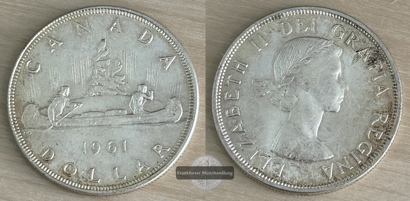 Kanada, 1 Dollar 1953  Kanu  FM-Frankfurt   Feinsilber: 18,66g   