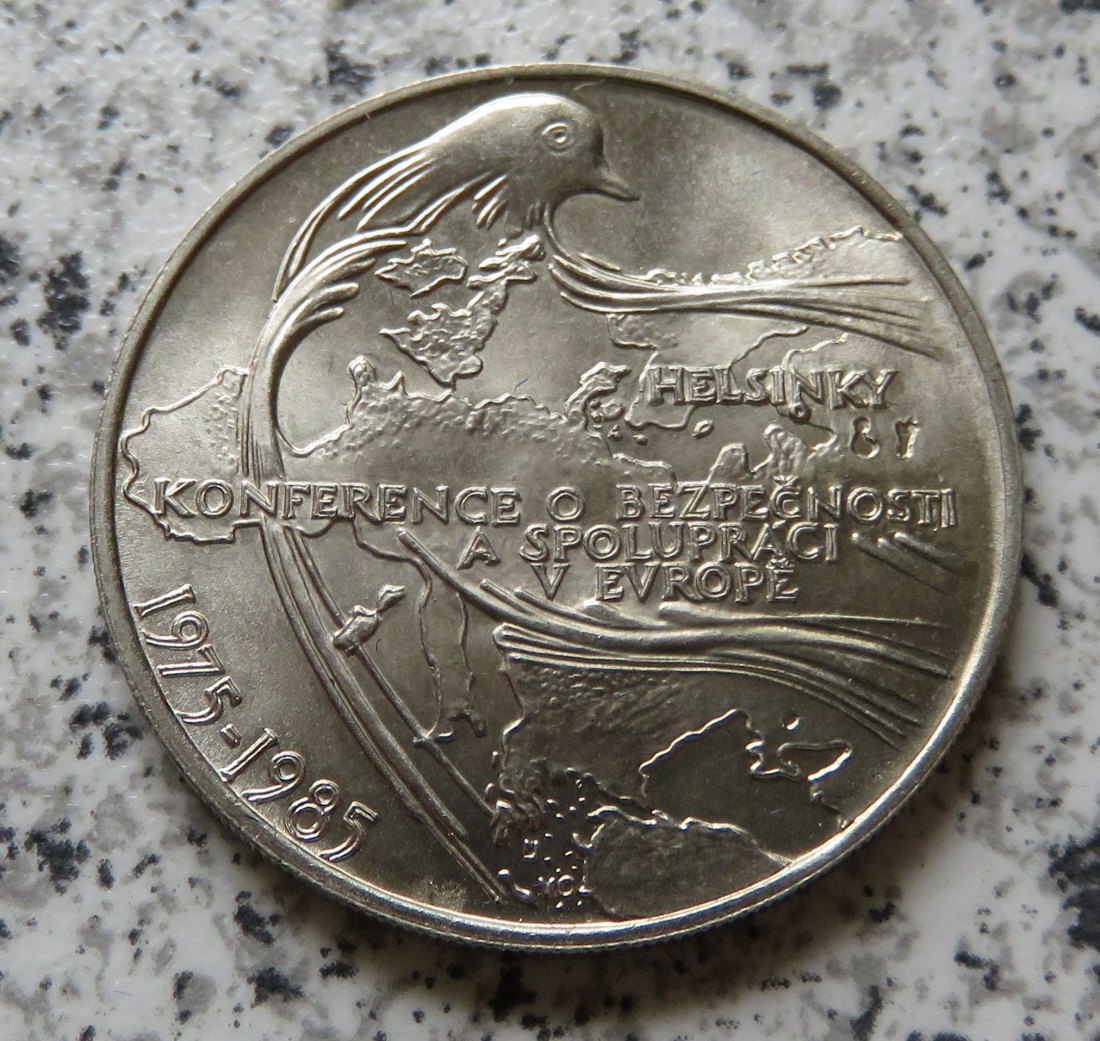  Tschechoslowakei 100 Korun 1985, 10. Jahrestag Friedensverhandlungen Helsinki   