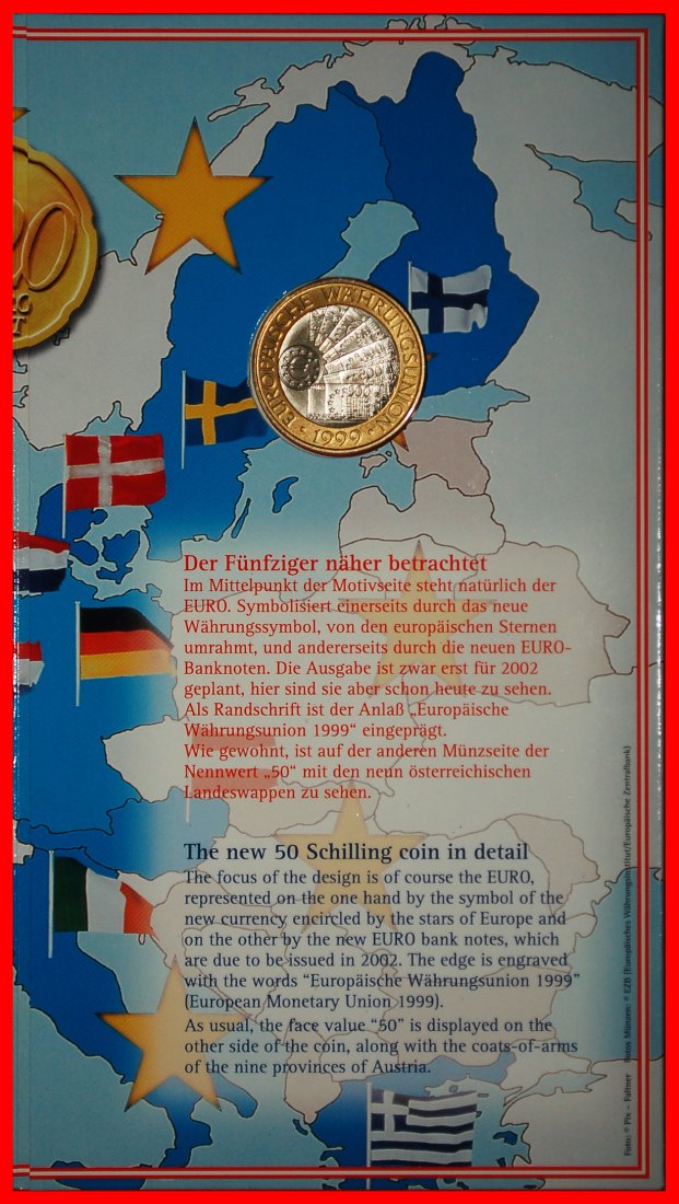 * 5-500 EURO 2002: AUSTRIA ★ 50 SHILLINGS 1999 SPECIAL UNC UNCOMMON! LOW START★ NO RESERVE!
