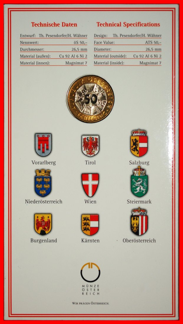  * 5-500 EURO 2002: AUSTRIA ★ 50 SHILLINGS 1999 SPECIAL UNC UNCOMMON!  LOW START★ NO RESERVE!   
