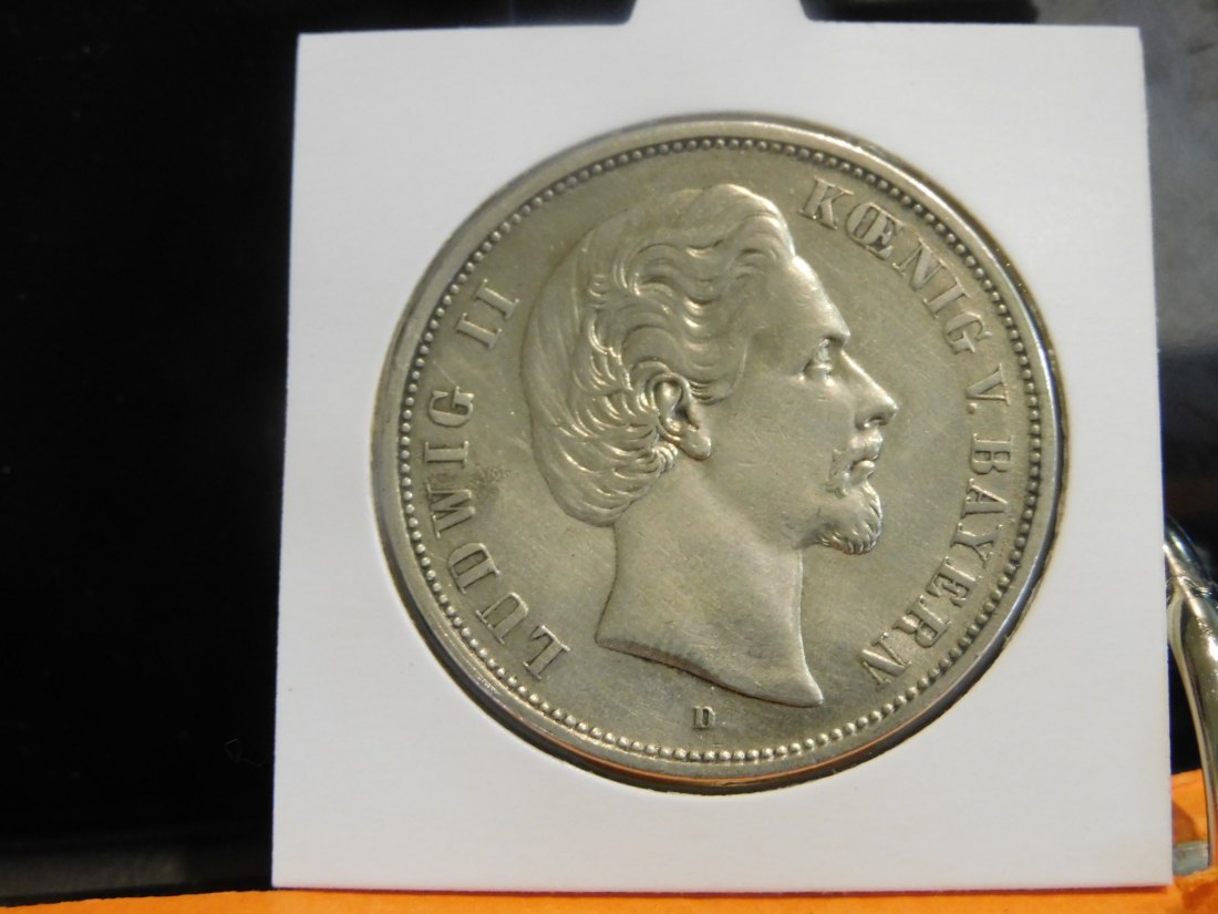 GERMANY 5 MARK 1876 BAVARIA.GRADE-PLEASE SEE PHOTOS.