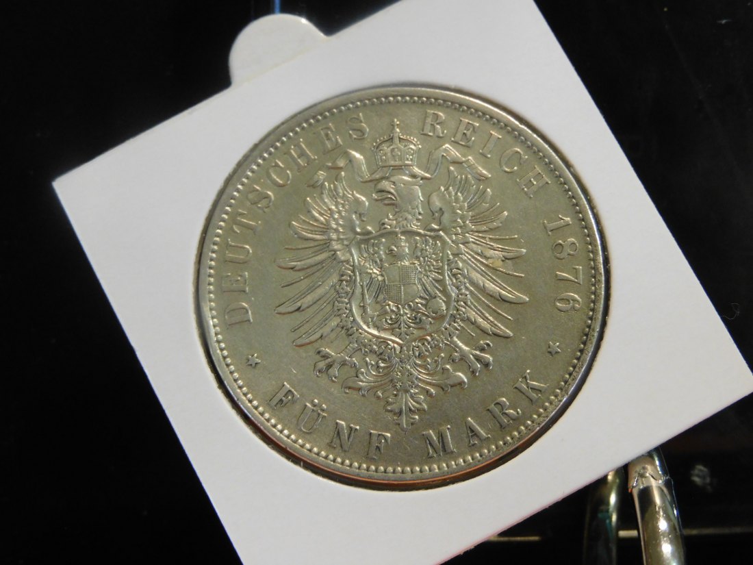  GERMANY 5 MARK 1876 BAVARIA.GRADE-PLEASE SEE PHOTOS.   