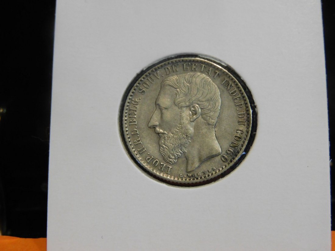  BELGIUM-CONGO FREE STATE 1 FRANC 1887.GRADE-PLEASE SEE PHOTOS.   