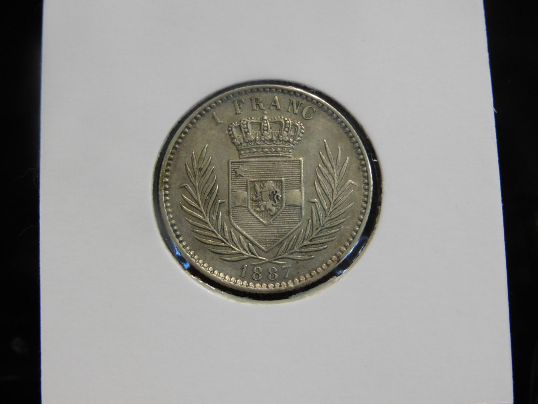  BELGIUM-CONGO FREE STATE 1 FRANC 1887.GRADE-PLEASE SEE PHOTOS.   