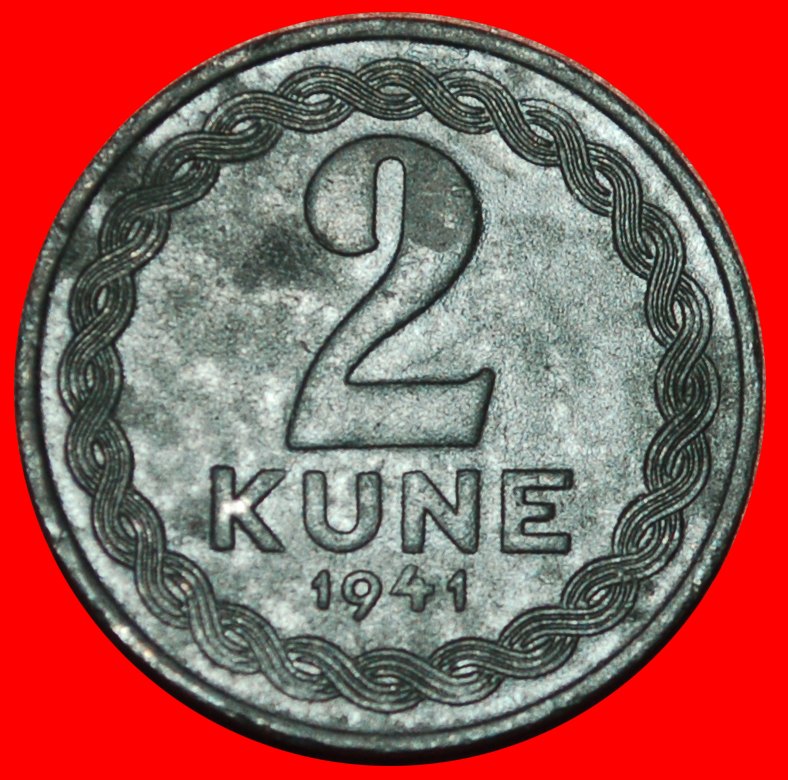 * STATE OF ITALY AND GERMANY: CROATIA ★ 2 KUNAS 1941! LOW START★ NO RESERVE!