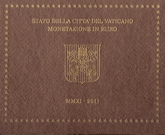  Münzfolder für den Vatikan KMS 2011 Münzsatz-Folder Papst Benedikt 1 Cent-2 Euro   