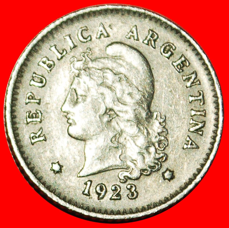* STARS of DAVID (1896-1942): ARGENTINA ★ 10 CENTAVOS 1923! UNCOMMON! LOW START ★ NO RESERVE!