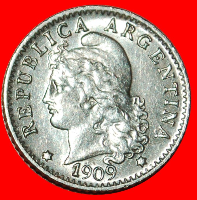 Ⰶ STARS of DAVID (1896-1942): ARGENTINA ★ 5 CENTAVOS 1909 RARE! LOW START ★ NO RESERVE!
