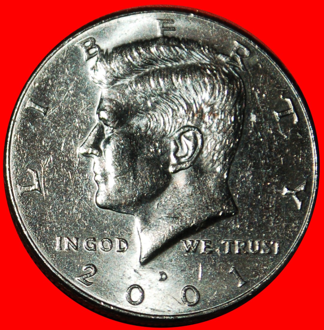 Ⰶ EAGLE (1964-2024): USA ★ 1/2 DOLLAR 2001D KENNEDY (1960-1963)! MINT LUSTRE★LOW START ★ NO RESERVE!