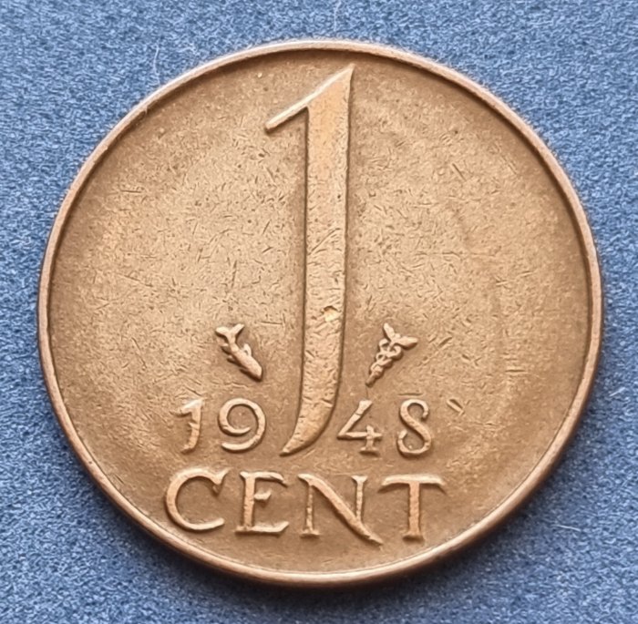 4810(7) 1 Cent (Niederlande / Wilhelmina) 1948 in ss-vz ......................... von Berlin_coins