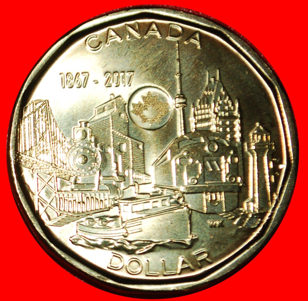 Ⰶ SCHIFF: KANADA ★ 1 DOLLAR 1867-2017 STG STEMPELGLANZ! HOCH ELISABETH II. 1953-2022★OHNE VORBEHALT!