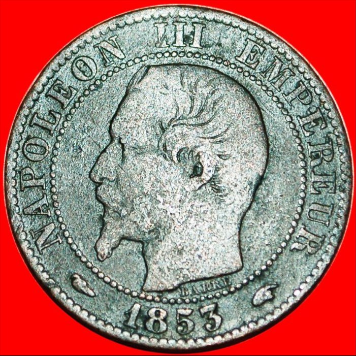 * NAPOLEON III. (1852-1870) PARIS: FRANKREICH ★ 5 CENTIMES 1853A! OHNE VORBEHALT!