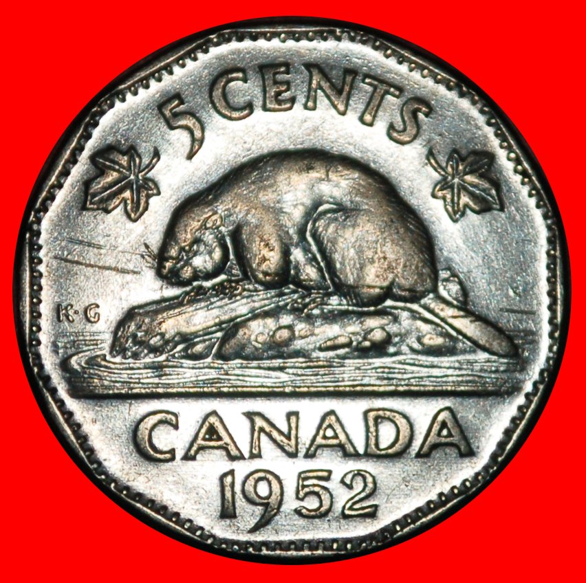 Ⰶ KEIN INDIEN (1951-1952): KANADA ★ 5 CENT 1952! GEORG VI. (1937-1952) ★OHNE VORBEHALT!