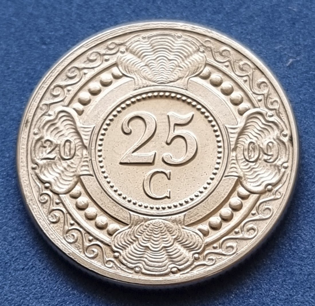 14852(4) 25 Cent (Niederländische Antillen) 2009 in UNC- .......................... von Berlin_coins