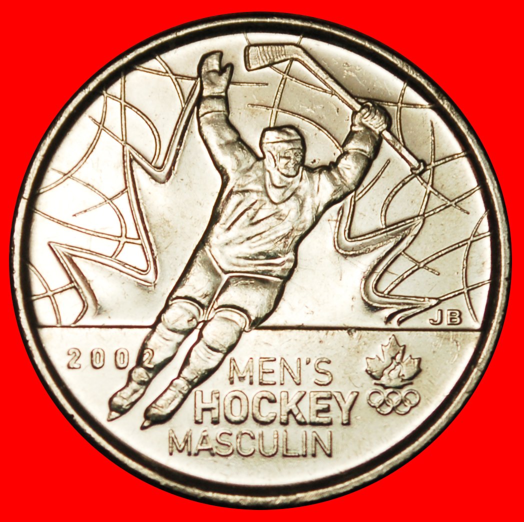Ⰶ EISHOCKEY 2002: KANADA ★ 25 CENT 2009 uSTG STEMPELGLANZ! ELISABETH II. (1953-2022) OHNE VORBEHALT!