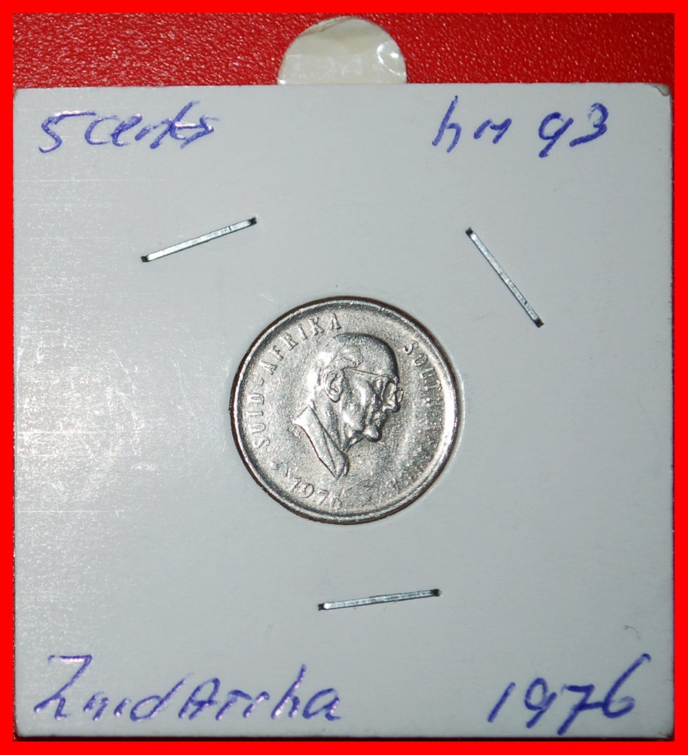 Ⰶ KRAN: SÜDAFRIKA ★ 5 CENT 1976 FOUCHE (1968-1975)! IN PACKUNG!★OHNE VORBEHALT!