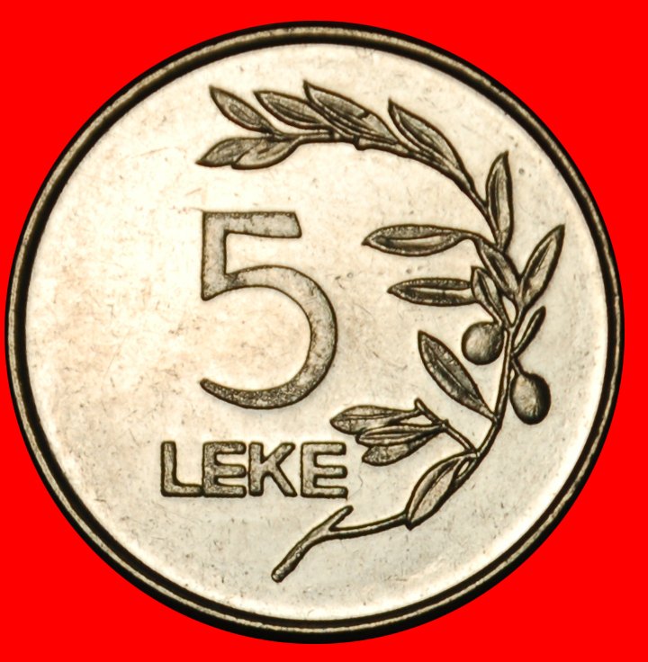 Ⰶ OLIVE (1995-2020): ALBANIA ★ 5 LEKS 2000 MINT LUSTRE! ★LOW START ★ NO RESERVE!