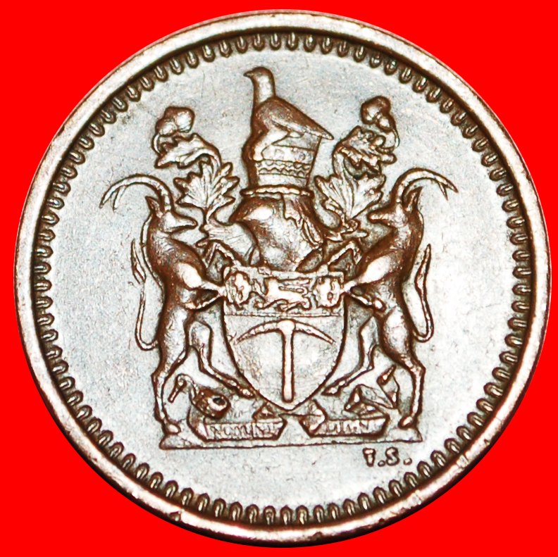  Ⰶ SOUTH AFRICA (1970-1977): RHODESIA★ 1/2 CENT 1970 UNRECOGNIZED★2 ANTELOPES★LOW START ★ NO RESERVE!   