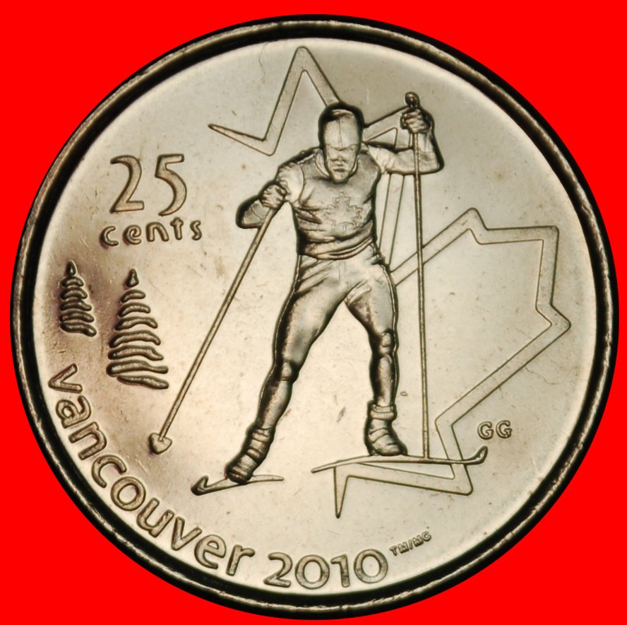 Ⰶ SKIFAHREN 2010: KANADA ★ 25 CENT 2009 STG STEMPELGLANZ! ★ELISABETH II. 1953-2022★OHNE VORBEHALT!