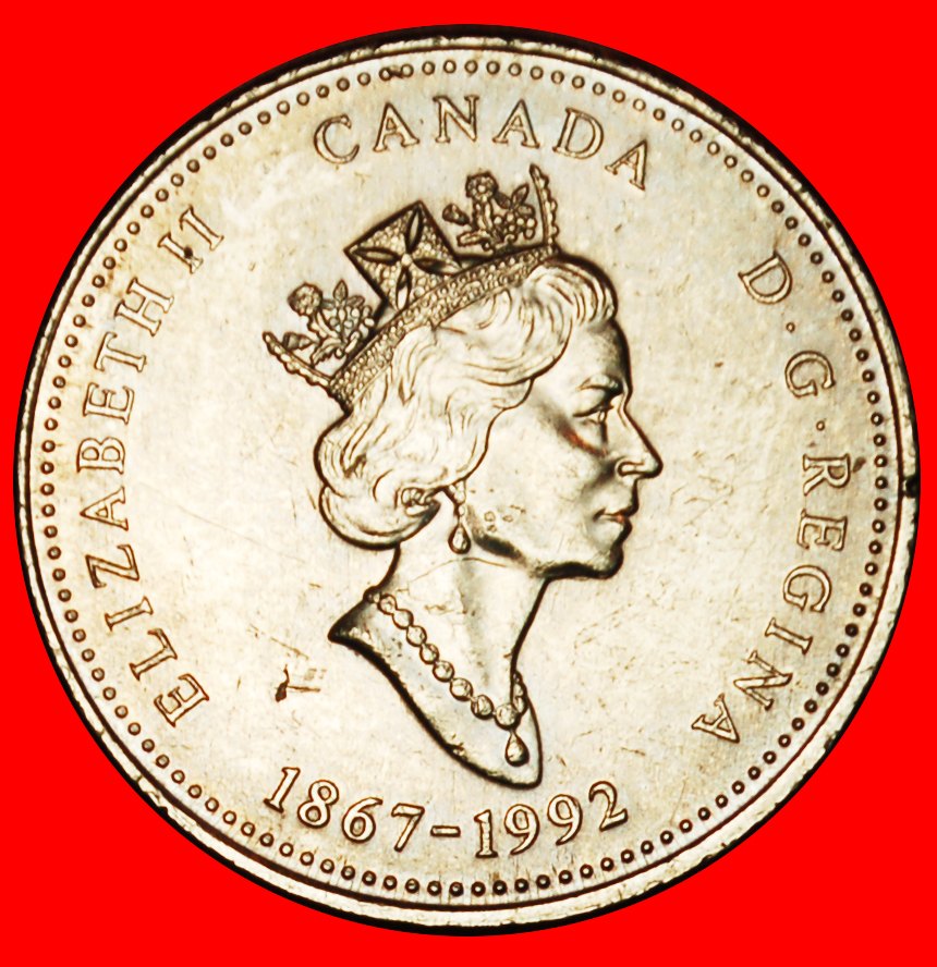  Ⰶ KIEFER: KANADA ★ 25 CENT 1867-1992 STG STEMPELGLANZ! ELISABETH II. (1953-2022) OHNE VORBEHALT!   