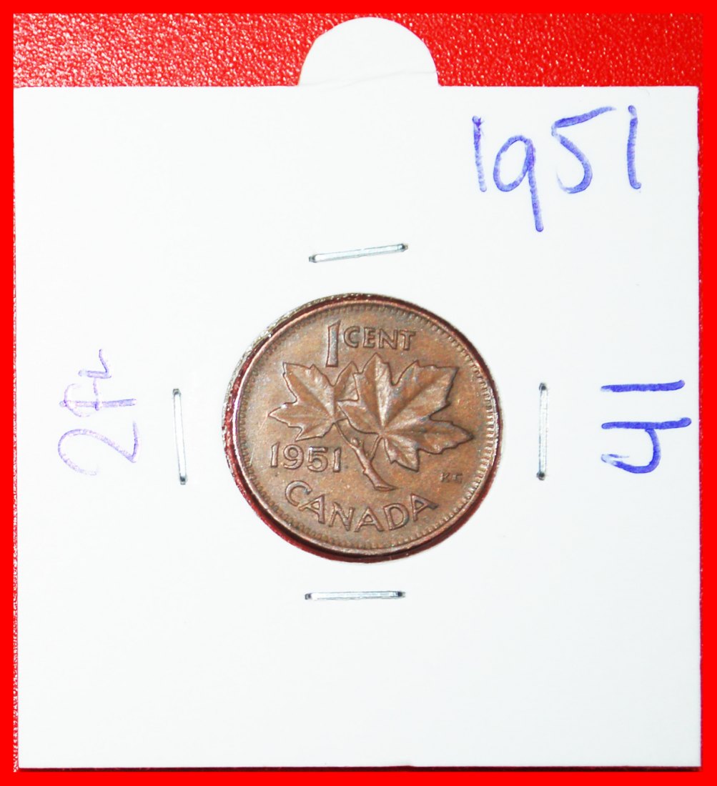 Ⰶ KEIN INDIEN (1948-1952): KANADA ★ 1 CENT 1951! GEORG VI. (1937-1952) IN PACKUNG! ★OHNE VORBEHALT!