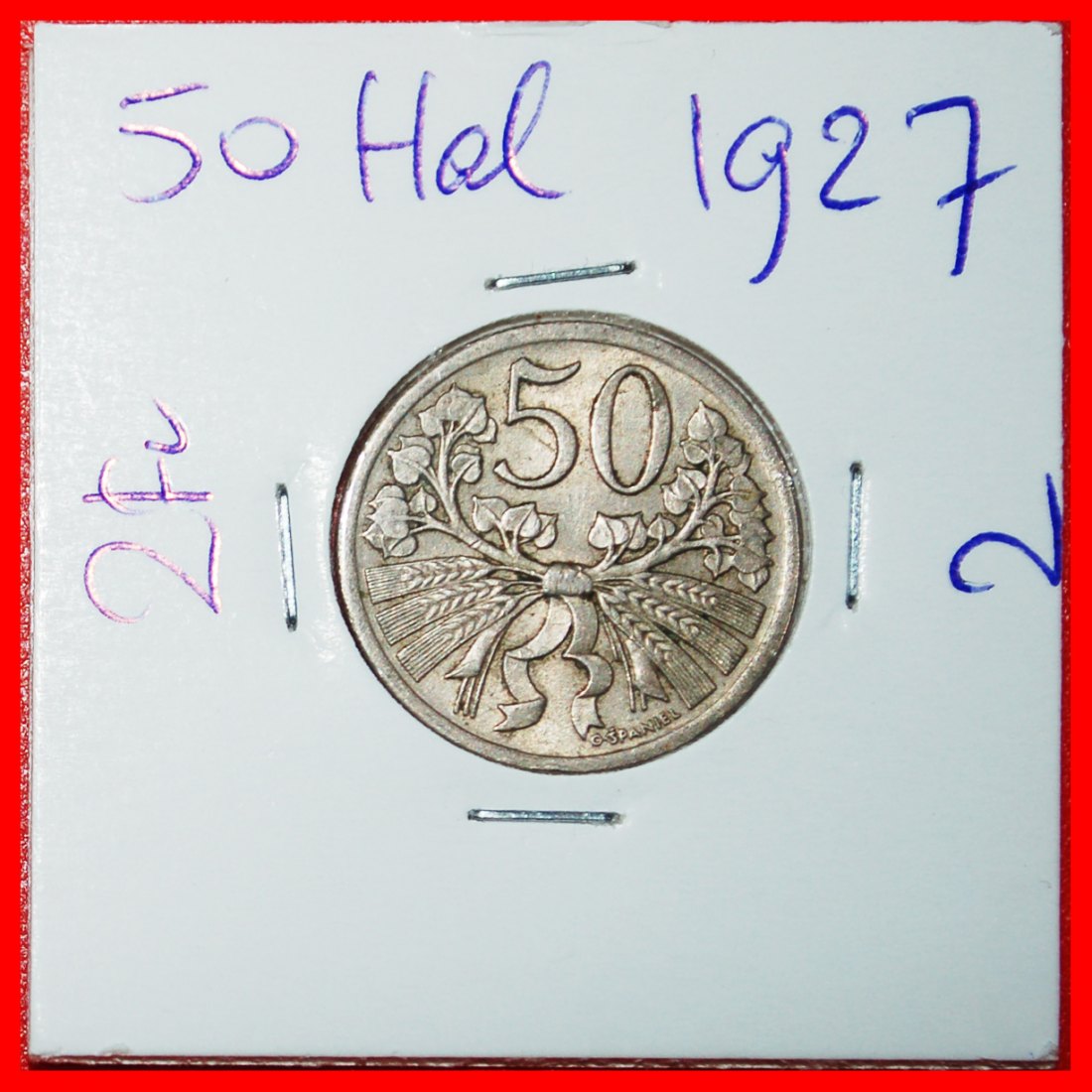 Ⰶ DOPPELKREUZ (1921-1931): TSCHECHOSLOWAKEI ★ 50 HELLER 1927 LÖWE SELTEN! IN PACKUNG★OHNE VORBEHALT!