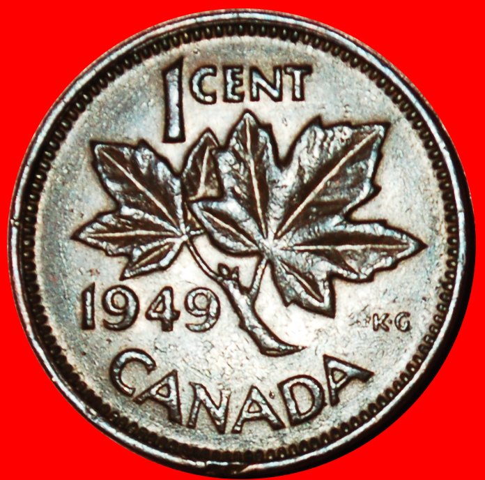 Ⰶ KEIN INDIEN (1948-1952): KANADA ★ 1 CENT 1949! GEORG VI. (1937-1952) ★ OHNE VORBEHALT!