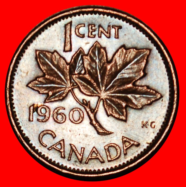 Ⰶ NICHT NACKT (1953-1964): KANADA ★ 1 CENT 1960! ELISABETH II. (1953-2022) ★OHNE VORBEHALT!