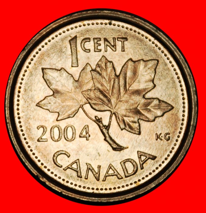 Ⰶ OHNE KRONE 2003-2006:KANADA★1 CENT 2004★ELISABETH II. (1953-2022) STG STEMPELGLANZ★OHNE VORBEHALT!