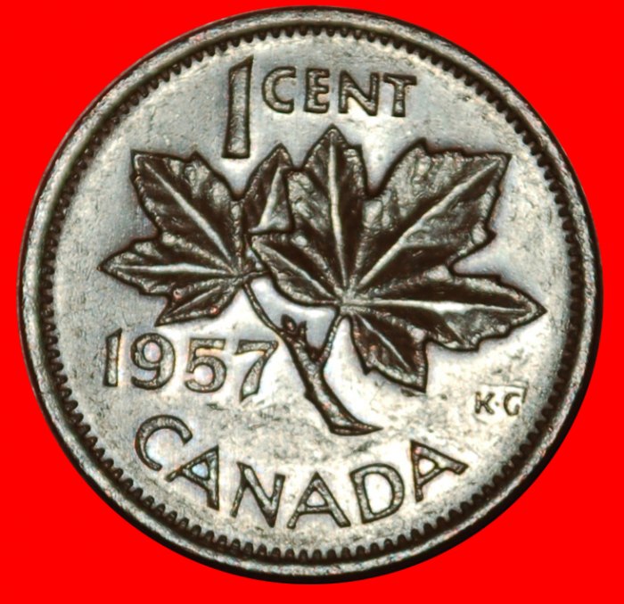 Ⰶ NICHT NACKT (1953-1964): KANADA ★ 1 CENT 1957! ELISABETH II. (1953-2022)★OHNE VORBEHALT!