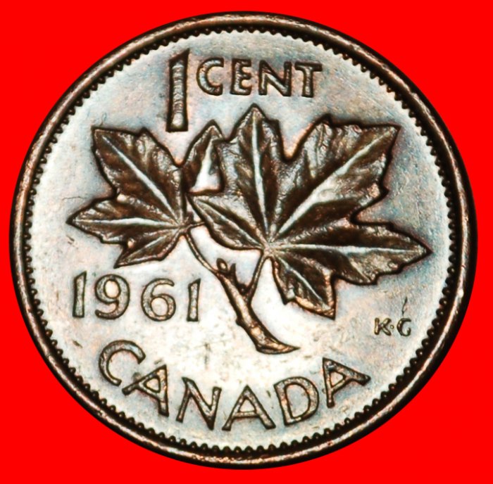 Ⰶ NOT NUDE (1953-1964): CANADA ★ 1 CENT 1961! ELIZABETH II (1953-2022) LOW START ★ NO RESERVE!