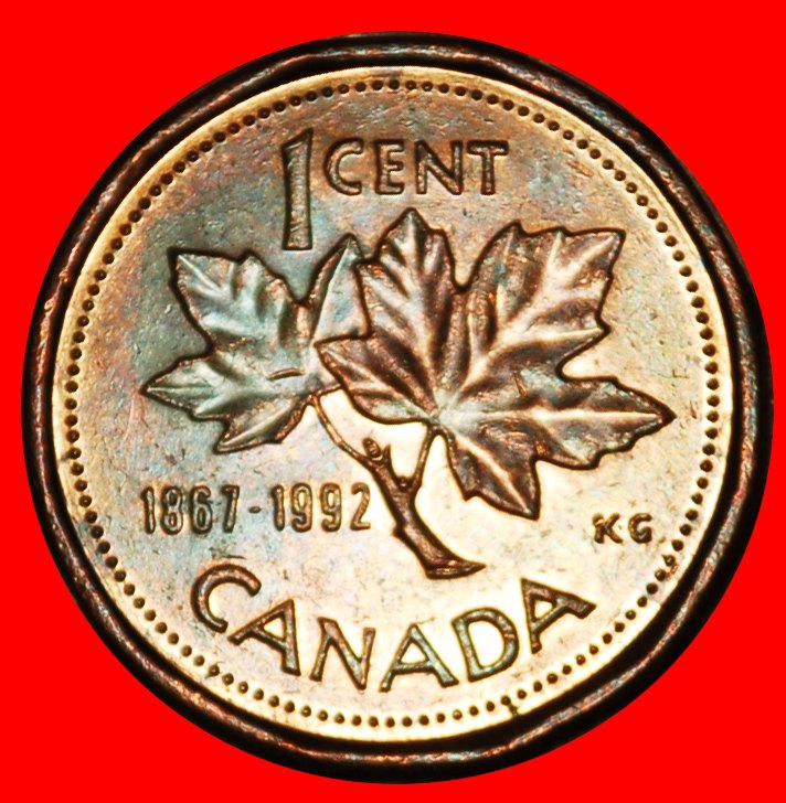Ⰶ CONFEDERATION: KANADA ★ 1 CENT 1867-1992! ELISABETH II. (1953-2022) ★OHNE VORBEHALT!