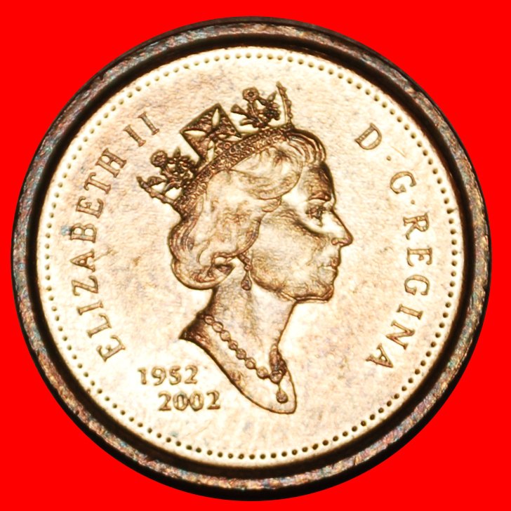 Ⰶ GOLDENES JUBILÄUM: KANADA ★ 1 CENT 1952-2002 STG FEHLER! ELISABETH II. 1953-2022★OHNE VORBEHALT!